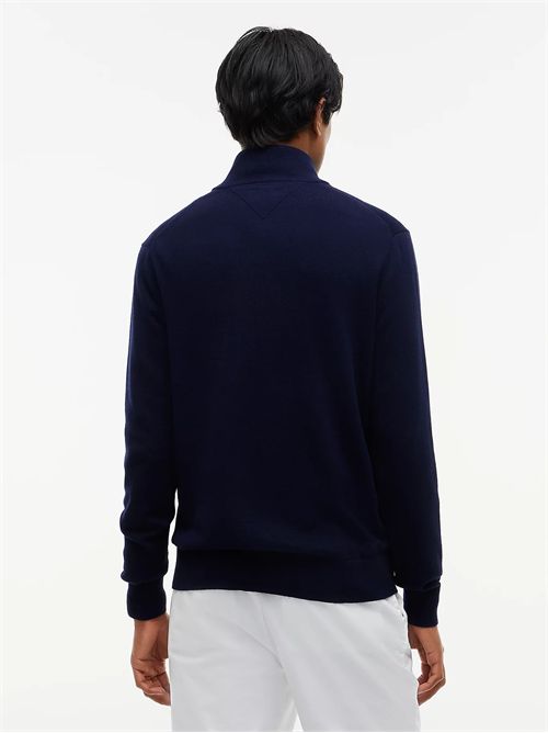 Pullover relaxed fit con cashmere e mezza zip TOMMY HILFIGER | MW0MW28049/DW5